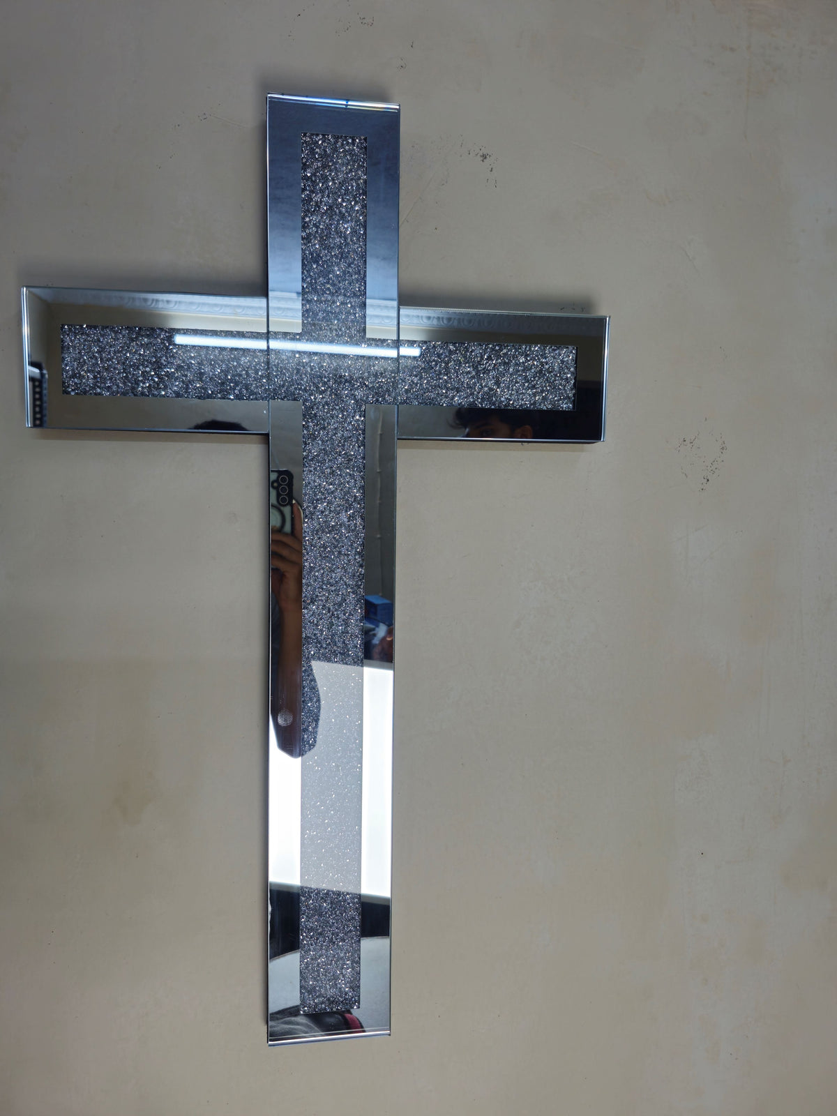 Chrome Cross Glitter Mirror