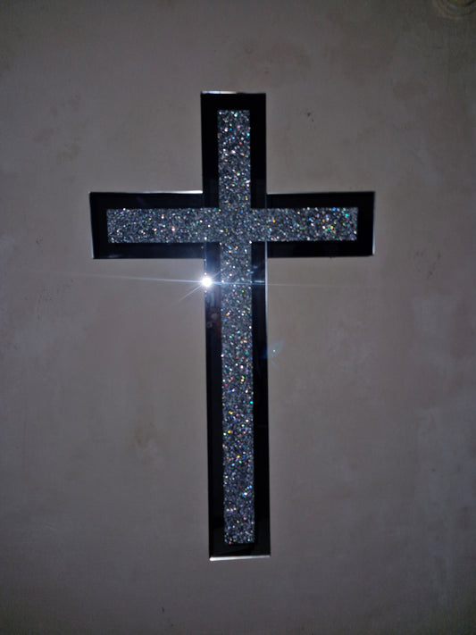 Chrome Cross Glitter Mirror