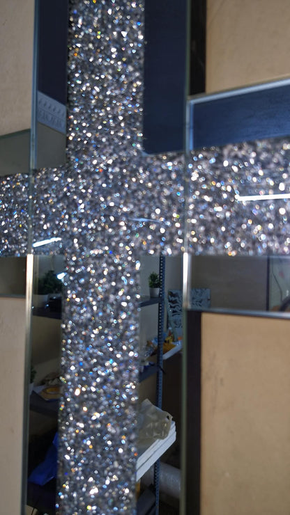 Chrome Cross Glitter Mirror